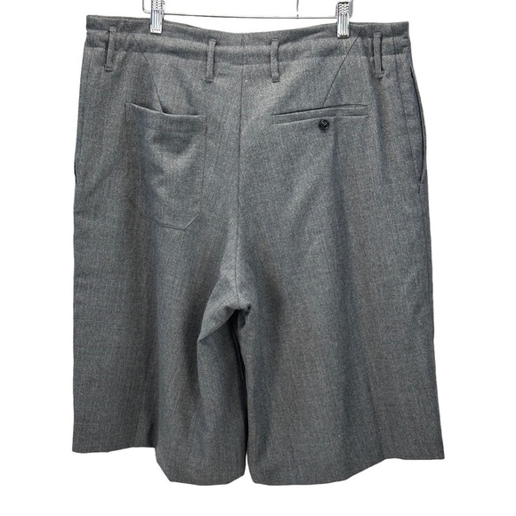 Marc by Marc Jacobs Drawstring Waist 100% Wool Shorts -Shadow Grey Malange - Med - Picture 2 of 9